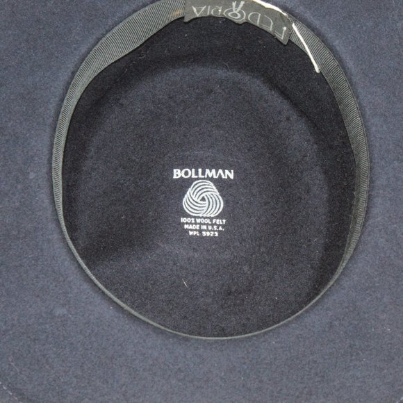 Fedoria by BOLLMAN Blue 100% Wool Felt Fedora Hat - Picture 7 of 10